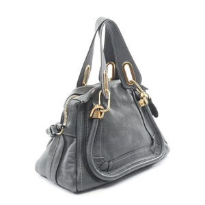 Chloe Paraty Handbag Gray Leather Gray